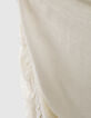 foulard jacquard monogramme  IKKS  blanc cass&eacute; femme -3