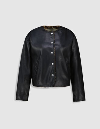 Chaqueta reversible leopardo Mujer