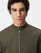 Veste kaki toile col pressionn&eacute; Homme-4