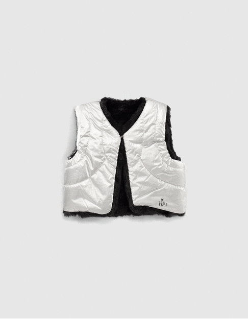 Baby girls’ black and silver reversible waistcoat