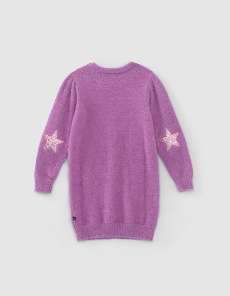 Girls’ dark pink knit sweater dress-2