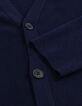 Cardigan marine en tricot encolure V Homme-6