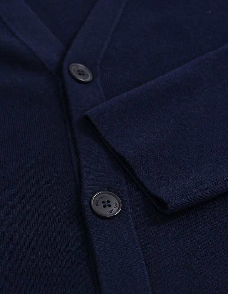 Cardigan marine en tricot encolure V Homme-6 Cardigan marine en tricot encolure V Homme-6
