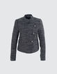 Women’s black tweed-look biker-style jacket-6