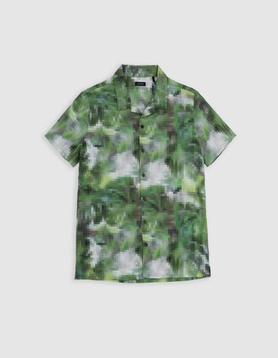 Kaki overhemd pixel-camouflageprint jongens - IKKS