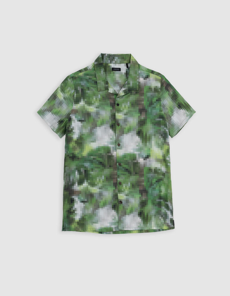 Chemise kaki imprimé camouflage pixellisé garçon-4