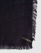 Marineblauer Damenschal mit IKKS-Jacquardmonogramm -3