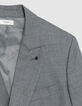 Chaqueta de traje gris de doble botonadura para Hombre-8