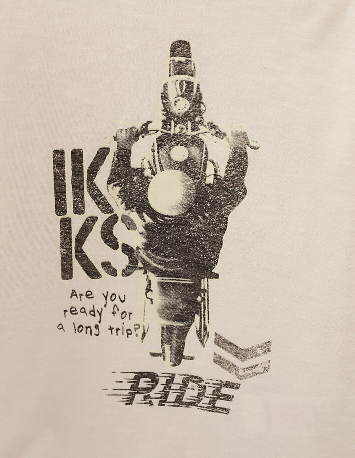 Cremeweißes Jungenshirt mit Rider-Motiv  - IKKS
