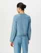 Veste en jean bleu waterless sans col Femme-3