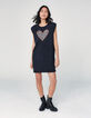 Schwarzes T-Shirt-Kleid KEITH HARING x IKKS mit Herzmotiv-5