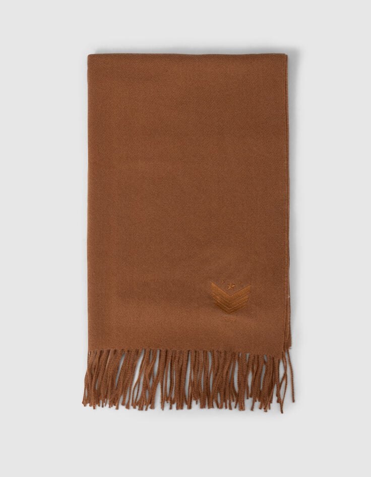 Estola camel de mujer con bordado en espiga-2