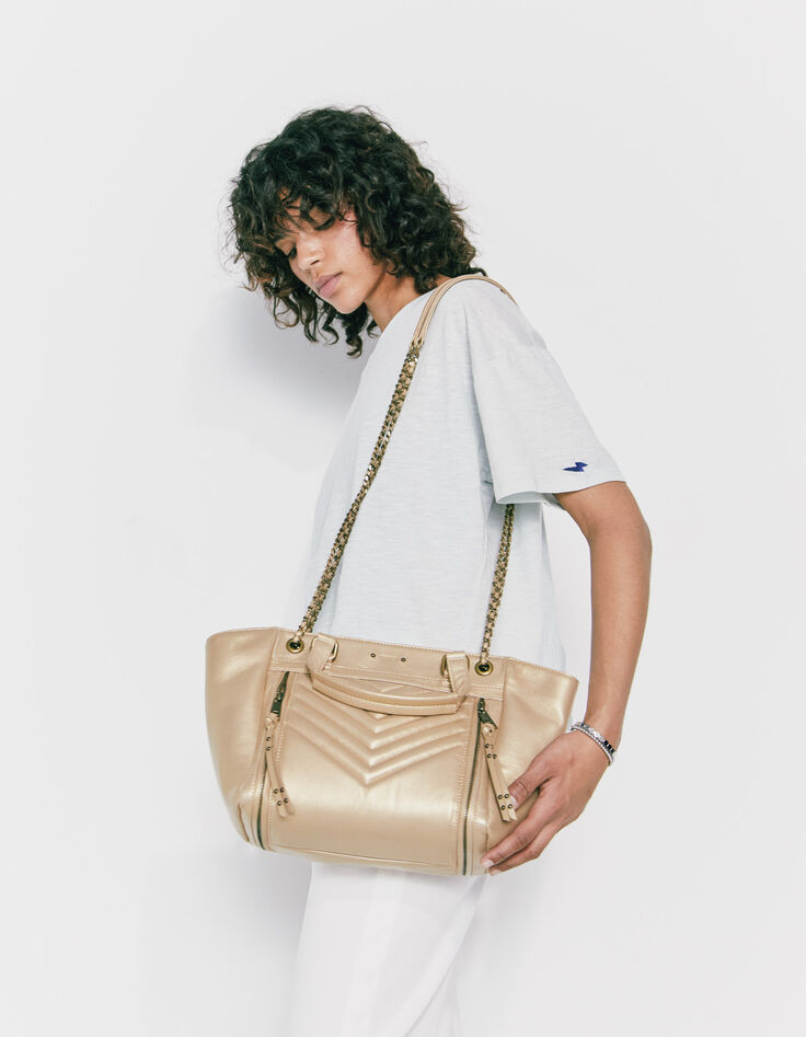 Tas DE 1440 MEDIUM GOLD visgraatdoorstikking dames-7