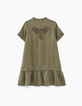Vestido bronce con tachuelas y bordados detrás niña-4