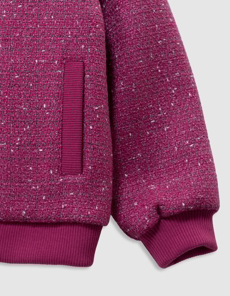 Blouson rose esprit tweed fille-8