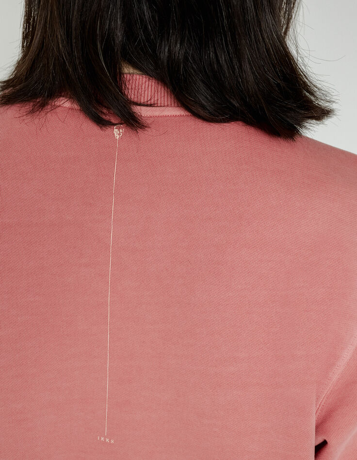 Sweat corail en molleton blanchi Homme-5