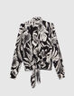 Camisa negra estampado tropical Mujer-6