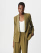 Veste de tailleur kaki crêpe polyester recyclé Femme-2