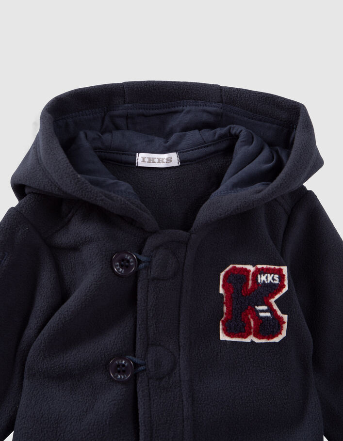 Baby boys’ navy fleece hooded cardigan