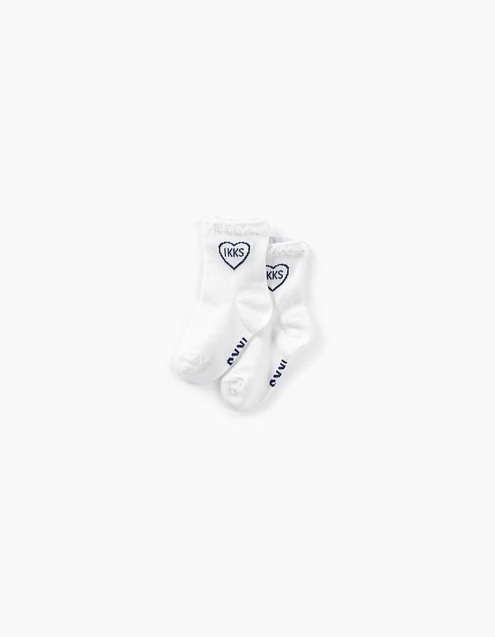 Chaussettes blanc cassé et navy bébé fille - IKKS