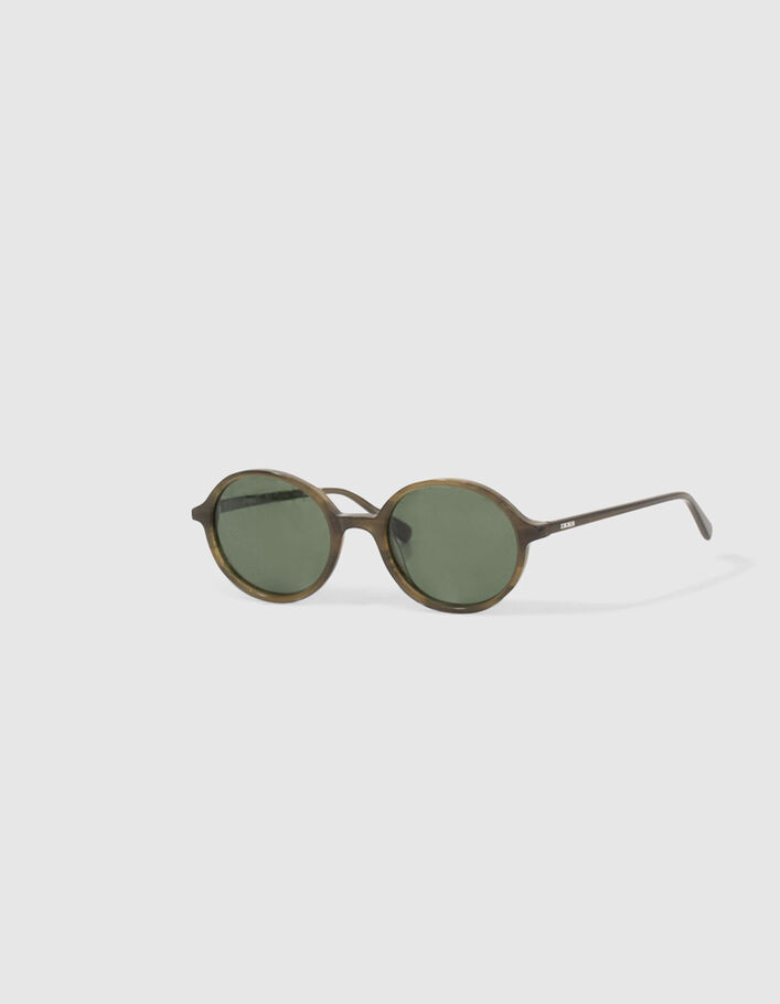 Unisex khaki crystal marble sunglasses-1