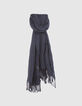 Indigoblauer Herrenschal mit Barock-Jacquard-1