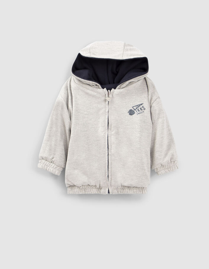 Baby girls’ grey lurex/navy cardigan-5