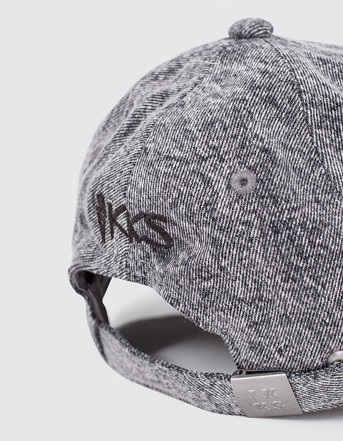 Boys’ bleached grey embroidered organic cotton cap-5