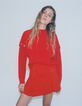 Women’s tangerine A-line short skirt-4