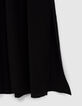 Robe longue noire bretelles bijoux et fente femme-4