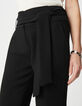Women’s high-waisted black crêpe trousers-4