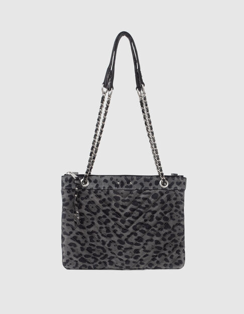 Women’s grey leopard 1440 Reporter clutch bag - IKKS