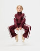 Girls’ burgundy joggers with white stripes-2