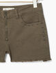 Girls' khaki studded denim shorts -3