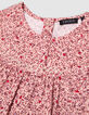 Girl's pink floral print blouse-3