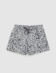Marineblauwe zwemshort met grafische print Heren-1