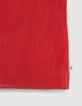 Camiseta tirantes roja fluida plisada niña-5