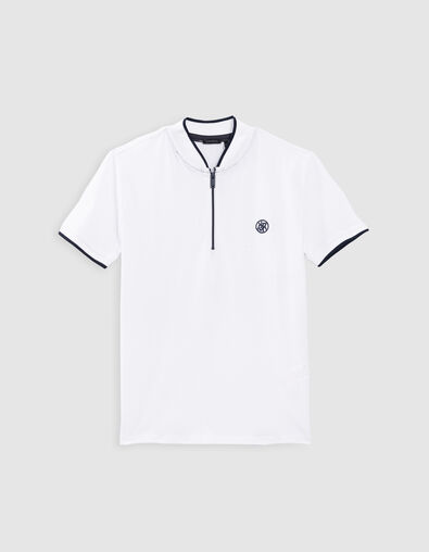 Polo blanco roto algodón cuello cremallera niño - IKKS
