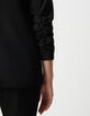 Veste tailleur en crêpe coloris noir femme-5