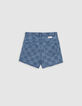 Shorts vaqueros azul damero niña-5