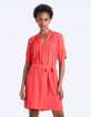 Vestido entallado crepé de viscosa cuello volante-2