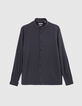 Camisa SLIM azul marino LENZING™ ECOVERO™ lunares hombre-7