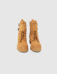 Rangers de cuero beige punta redonda mujer-4