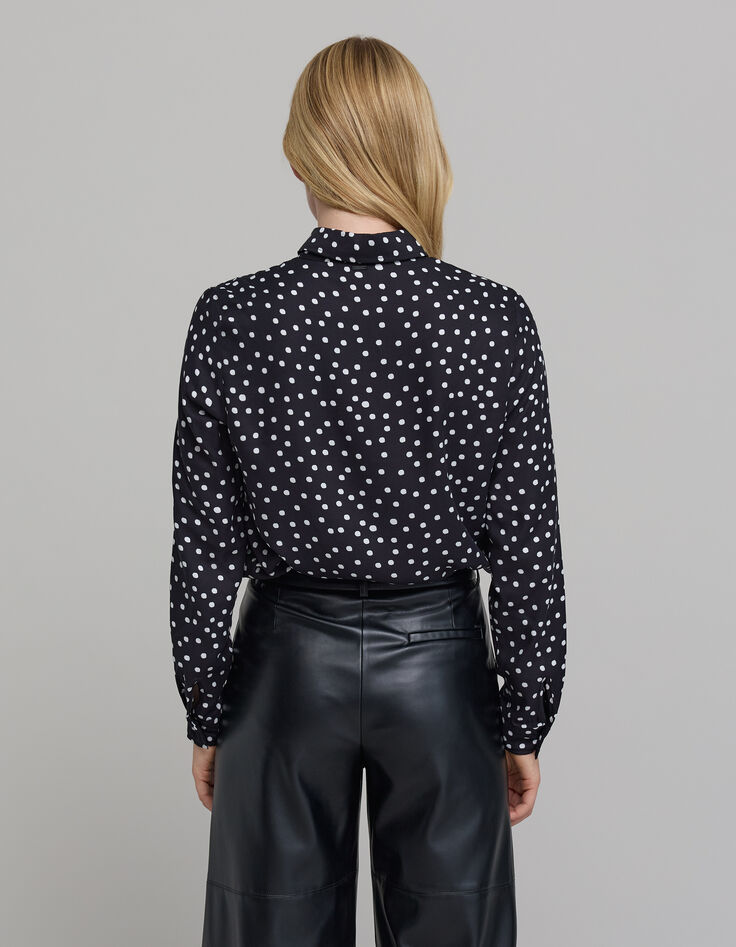 Schwarzes Shirt LENZING&trade; ECOVERO&trade; Damen Tupfenmuster-3
