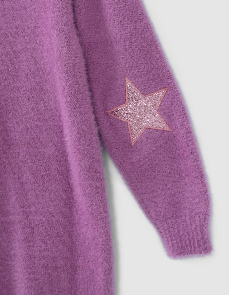 Girls’ dark pink knit sweater dress-6