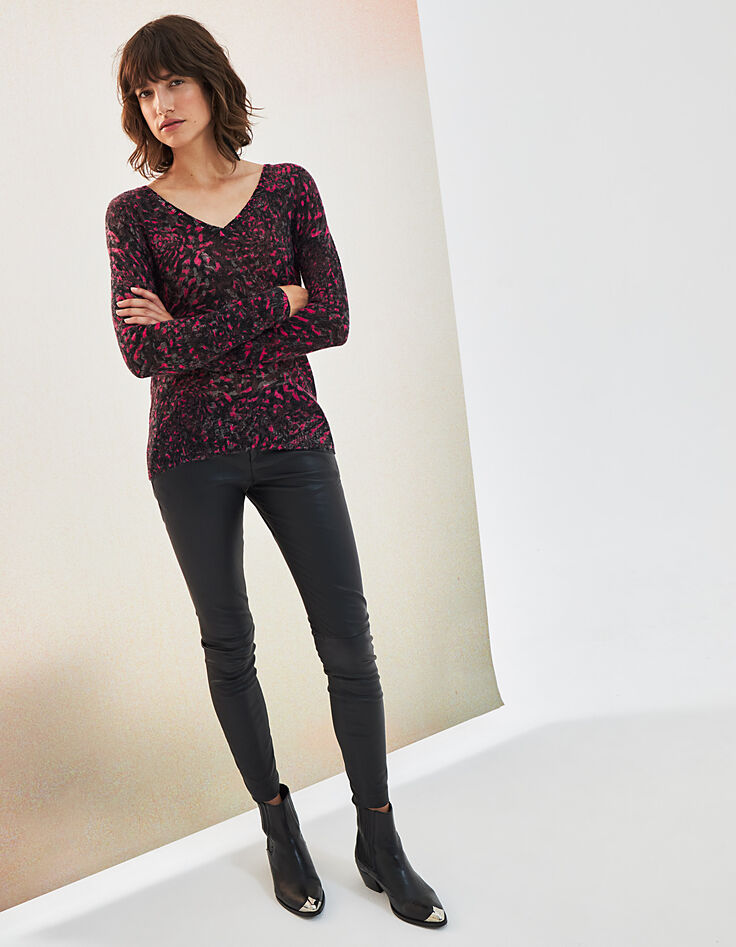 Jersey cuello pico en lana esponjosa cosy flowers mujer-6 Jersey cuello pico en lana esponjosa cosy flowers mujer-6