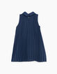 Robe navy plissée à col fille-5