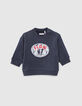 Sudadera azul marino maxi insignia bordado beb&eacute; ni&ntilde;o-1