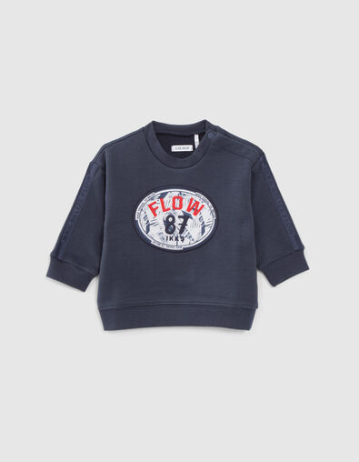 Sudadera azul marino maxi insignia bordado beb&eacute; ni&ntilde;o - IKKS