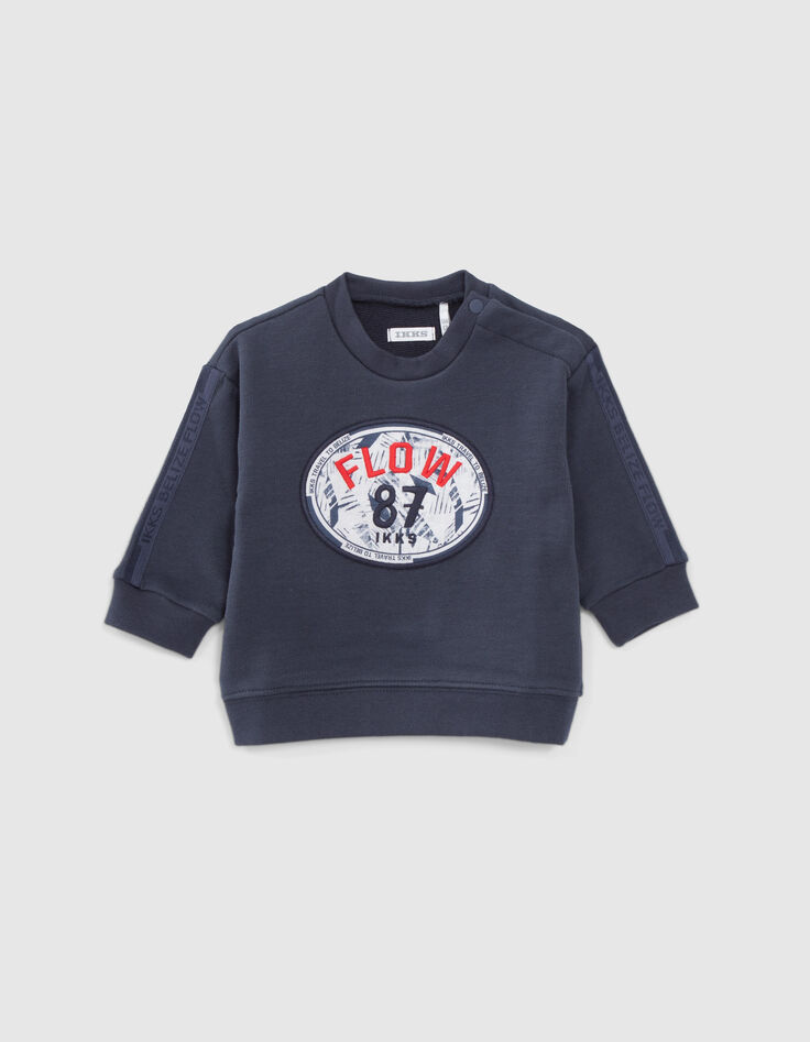 Sudadera azul marino maxi insignia bordado beb&eacute; ni&ntilde;o-1